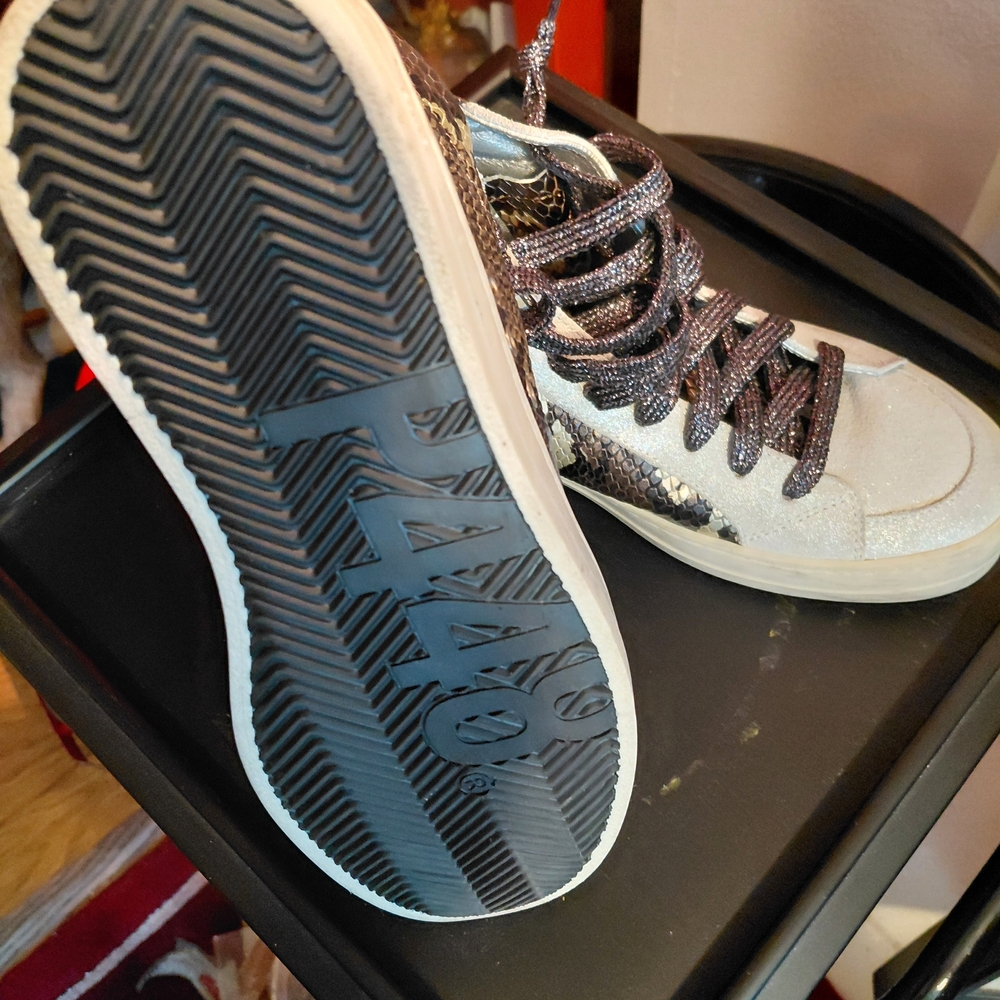 P448 Snake Print High-Top Sneakers - Picture 8 of 11